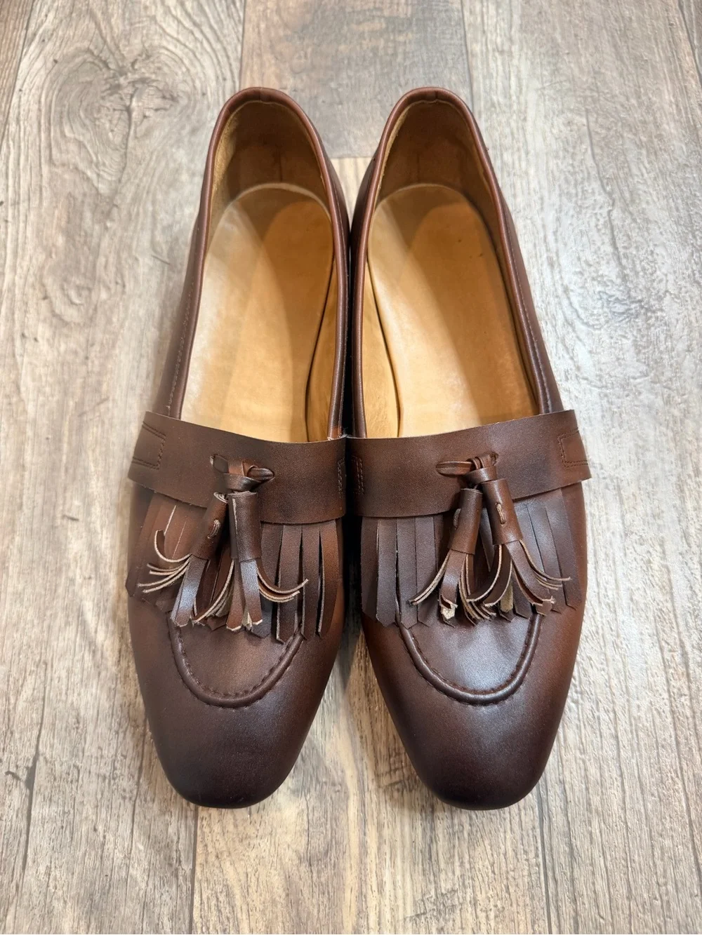 Men's Brown Tassel Kiltie Loafers — Sleek Slip-On Dress Shoes